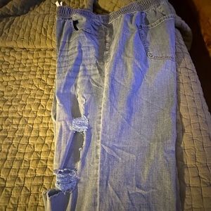 Blue stressed joggers